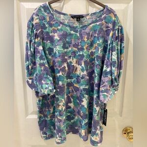 Zac & Rachel Blouse floral shirt top women’s New with Tags size 2X